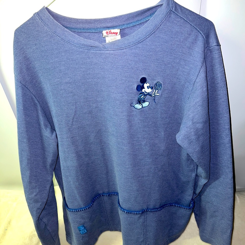 Vintage 90s Disney Store Mickey Mouse Three Pocket Blue Shirt Women’s size M